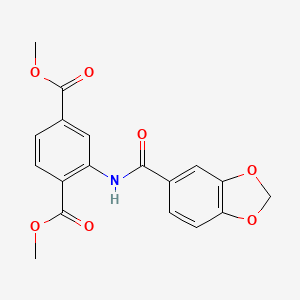 molecular formula C18H15NO7 B3459235 dimethyl 2-[(1,3-benzodioxol-5-ylcarbonyl)amino]terephthalate 