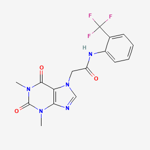 molecular formula C16H14F3N5O3 B3459238 2-(1,3-dimethyl-2,6-dioxo-1,2,3,6-tetrahydro-7H-purin-7-yl)-N-[2-(trifluoromethyl)phenyl]acetamide 
