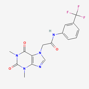 molecular formula C16H14F3N5O3 B3459245 2-(1,3-二甲基-2,6-二氧代-1,2,3,6-四氢-7H-嘌呤-7-基)-N-[3-(三氟甲基)苯基]乙酰胺 