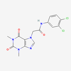 molecular formula C15H13Cl2N5O3 B3459251 N-(3,4-dichlorophenyl)-2-(1,3-dimethyl-2,6-dioxo-1,2,3,6-tetrahydro-7H-purin-7-yl)acetamide 