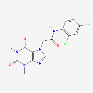 molecular formula C15H13Cl2N5O3 B3459261 N-(2,4-dichlorophenyl)-2-(1,3-dimethyl-2,6-dioxo-1,2,3,6-tetrahydro-7H-purin-7-yl)acetamide 
