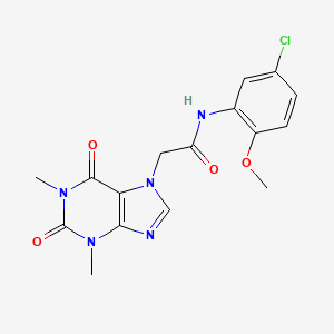 molecular formula C16H16ClN5O4 B3459262 N-(5-chloro-2-methoxyphenyl)-2-(1,3-dimethyl-2,6-dioxo-1,2,3,6-tetrahydro-7H-purin-7-yl)acetamide 