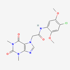 molecular formula C17H18ClN5O5 B3459268 N-(4-chloro-2,5-dimethoxyphenyl)-2-(1,3-dimethyl-2,6-dioxo-1,2,3,6-tetrahydro-7H-purin-7-yl)acetamide 