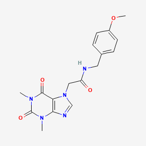 molecular formula C17H19N5O4 B3459275 2-(1,3-dimethyl-2,6-dioxo-1,2,3,6-tetrahydro-7H-purin-7-yl)-N-(4-methoxybenzyl)acetamide 
