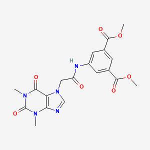 molecular formula C19H19N5O7 B3459281 dimethyl 5-{[(1,3-dimethyl-2,6-dioxo-1,2,3,6-tetrahydro-7H-purin-7-yl)acetyl]amino}isophthalate 