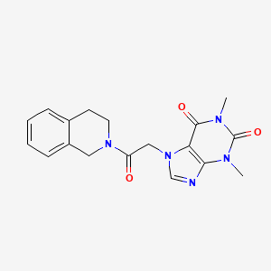 molecular formula C18H19N5O3 B3459304 7-[2-(3,4-dihydro-2(1H)-isoquinolinyl)-2-oxoethyl]-1,3-dimethyl-3,7-dihydro-1H-purine-2,6-dione 