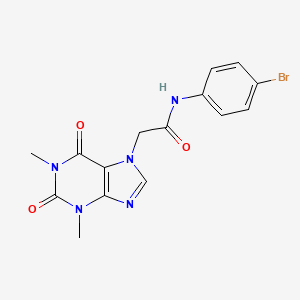 molecular formula C15H14BrN5O3 B3459312 N-(4-溴苯基)-2-(1,3-二甲基-2,6-二氧代-1,2,3,6-四氢-7H-嘌呤-7-基)乙酰胺 