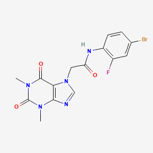 molecular formula C15H13BrFN5O3 B3459322 N-(4-bromo-2-fluorophenyl)-2-(1,3-dimethyl-2,6-dioxo-1,2,3,6-tetrahydro-7H-purin-7-yl)acetamide 