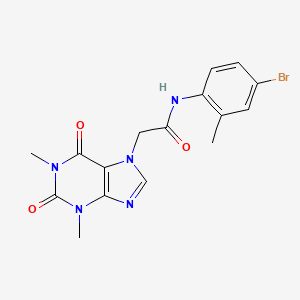 molecular formula C16H16BrN5O3 B3459328 N-(4-bromo-2-methylphenyl)-2-(1,3-dimethyl-2,6-dioxo-1,2,3,6-tetrahydro-7H-purin-7-yl)acetamide 