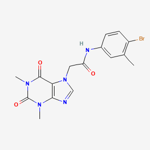 molecular formula C16H16BrN5O3 B3459329 N-(4-溴-3-甲基苯基)-2-(1,3-二甲基-2,6-二氧代-1,2,3,6-四氢-7H-嘌呤-7-基)乙酰胺 