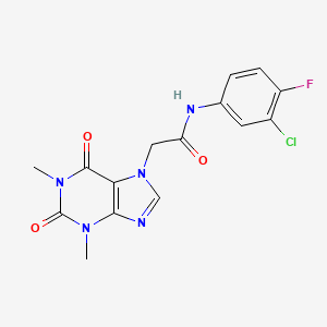 N-(3-chloro-4-fluorophenyl)-2-(1,3-dimethyl-2,6-dioxo-1,2,3,6-tetrahydro-7H-purin-7-yl)acetamide