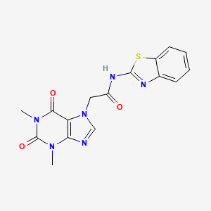 molecular formula C16H14N6O3S B3459348 N-1,3-benzothiazol-2-yl-2-(1,3-dimethyl-2,6-dioxo-1,2,3,6-tetrahydro-7H-purin-7-yl)acetamide 