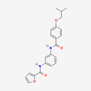molecular formula C22H22N2O4 B3459399 N-{3-[(4-isobutoxybenzoyl)amino]phenyl}-2-furamide 