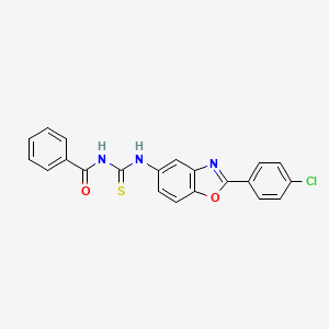 molecular formula C21H14ClN3O2S B3459408 N-({[2-(4-chlorophenyl)-1,3-benzoxazol-5-yl]amino}carbonothioyl)benzamide 