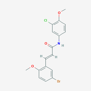 molecular formula C17H15BrClNO3 B3459416 3-(5-bromo-2-methoxyphenyl)-N-(3-chloro-4-methoxyphenyl)acrylamide 