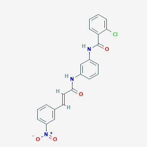 molecular formula C22H16ClN3O4 B3459417 2-chloro-N-(3-{[3-(3-nitrophenyl)acryloyl]amino}phenyl)benzamide 
