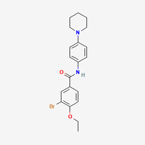 molecular formula C20H23BrN2O2 B3459419 3-bromo-4-ethoxy-N-[4-(1-piperidinyl)phenyl]benzamide 