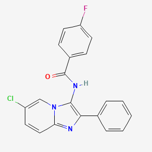 molecular formula C20H13ClFN3O B3459426 N-(6-chloro-2-phenylimidazo[1,2-a]pyridin-3-yl)-4-fluorobenzamide 