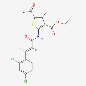 molecular formula C19H17Cl2NO4S B3459440 ethyl 5-acetyl-2-{[3-(2,4-dichlorophenyl)acryloyl]amino}-4-methyl-3-thiophenecarboxylate 