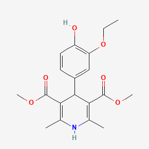 molecular formula C19H23NO6 B3459443 dimethyl 4-(3-ethoxy-4-hydroxyphenyl)-2,6-dimethyl-1,4-dihydro-3,5-pyridinedicarboxylate 
