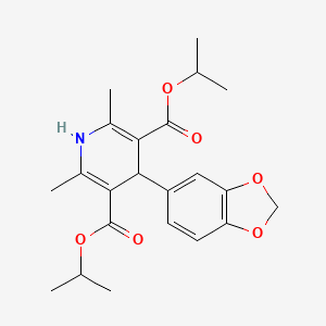molecular formula C22H27NO6 B3459444 diisopropyl 4-(1,3-benzodioxol-5-yl)-2,6-dimethyl-1,4-dihydro-3,5-pyridinedicarboxylate 