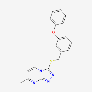 molecular formula C20H18N4OS B3459452 5,7-dimethyl-3-[(3-phenoxybenzyl)thio][1,2,4]triazolo[4,3-a]pyrimidine 