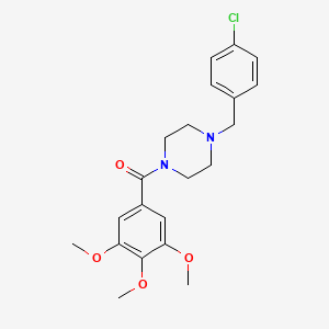 molecular formula C21H25ClN2O4 B3459477 1-(4-chlorobenzyl)-4-(3,4,5-trimethoxybenzoyl)piperazine 