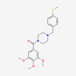 molecular formula C22H28N2O4S B3459478 1-[4-(methylthio)benzyl]-4-(3,4,5-trimethoxybenzoyl)piperazine 