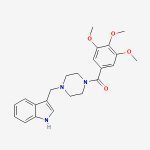 molecular formula C23H27N3O4 B3459502 3-{[4-(3,4,5-trimethoxybenzoyl)-1-piperazinyl]methyl}-1H-indole 