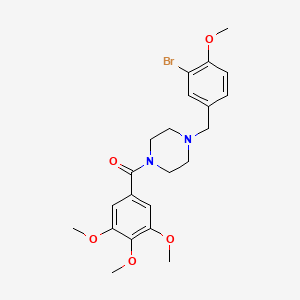 molecular formula C22H27BrN2O5 B3459512 1-(3-bromo-4-methoxybenzyl)-4-(3,4,5-trimethoxybenzoyl)piperazine 