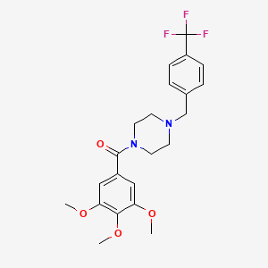 molecular formula C22H25F3N2O4 B3459516 1-[4-(trifluoromethyl)benzyl]-4-(3,4,5-trimethoxybenzoyl)piperazine 