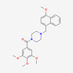 molecular formula C26H30N2O5 B3459524 1-[(4-methoxy-1-naphthyl)methyl]-4-(3,4,5-trimethoxybenzoyl)piperazine 