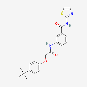 molecular formula C22H23N3O3S B3459530 3-{[(4-tert-butylphenoxy)acetyl]amino}-N-1,3-thiazol-2-ylbenzamide 