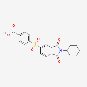 molecular formula C21H19NO6S B3459533 4-[(2-cyclohexyl-1,3-dioxo-2,3-dihydro-1H-isoindol-5-yl)sulfonyl]benzoic acid 