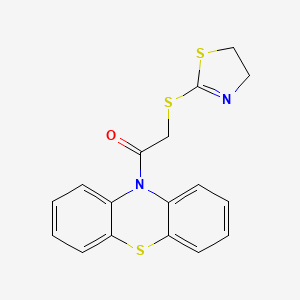 molecular formula C17H14N2OS3 B3459556 10-[(4,5-dihydro-1,3-thiazol-2-ylthio)acetyl]-10H-phenothiazine 