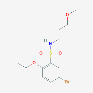molecular formula C12H18BrNO4S B345956 [(5-Bromo-2-ethoxyphenyl)sulfonyl](3-methoxypropyl)amine CAS No. 886128-62-7