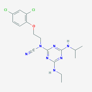 molecular formula C17H21Cl2N7O B3459561 [2-(2,4-dichlorophenoxy)ethyl][4-(ethylamino)-6-(isopropylamino)-1,3,5-triazin-2-yl]cyanamide 