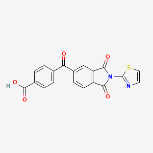 molecular formula C19H10N2O5S B3459576 4-{[1,3-dioxo-2-(1,3-thiazol-2-yl)-2,3-dihydro-1H-isoindol-5-yl]carbonyl}benzoic acid 