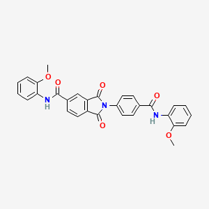 molecular formula C30H23N3O6 B3459581 N-(2-methoxyphenyl)-2-(4-{[(2-methoxyphenyl)amino]carbonyl}phenyl)-1,3-dioxo-5-isoindolinecarboxamide 