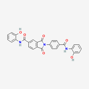 molecular formula C28H19N3O6 B3459587 N-(2-hydroxyphenyl)-2-(4-{[(2-hydroxyphenyl)amino]carbonyl}phenyl)-1,3-dioxo-5-isoindolinecarboxamide 