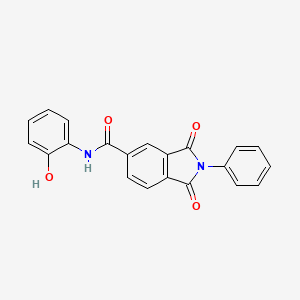 molecular formula C21H14N2O4 B3459601 N-(2-hydroxyphenyl)-1,3-dioxo-2-phenyl-5-isoindolinecarboxamide 