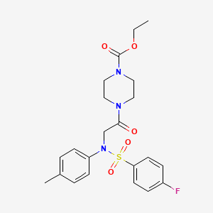 molecular formula C22H26FN3O5S B3459620 ethyl 4-[N-[(4-fluorophenyl)sulfonyl]-N-(4-methylphenyl)glycyl]-1-piperazinecarboxylate 