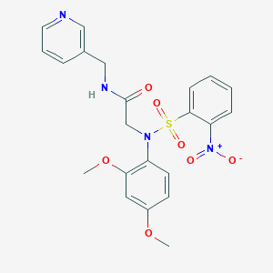 molecular formula C22H22N4O7S B3459633 N~2~-(2,4-dimethoxyphenyl)-N~2~-[(2-nitrophenyl)sulfonyl]-N~1~-(3-pyridinylmethyl)glycinamide 