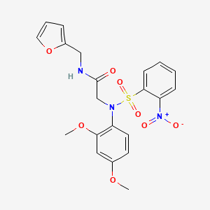 molecular formula C21H21N3O8S B3459635 N~2~-(2,4-dimethoxyphenyl)-N~1~-(2-furylmethyl)-N~2~-[(2-nitrophenyl)sulfonyl]glycinamide 