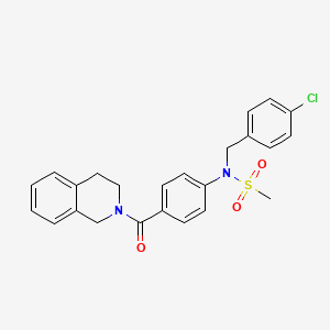 molecular formula C24H23ClN2O3S B3459645 N-(4-chlorobenzyl)-N-[4-(3,4-dihydro-2(1H)-isoquinolinylcarbonyl)phenyl]methanesulfonamide 