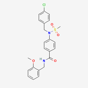 molecular formula C23H23ClN2O4S B3459658 4-[(4-chlorobenzyl)(methylsulfonyl)amino]-N-(2-methoxybenzyl)benzamide 