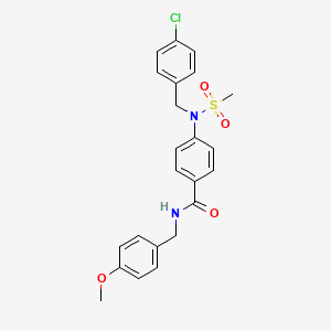 molecular formula C23H23ClN2O4S B3459661 4-[(4-chlorobenzyl)(methylsulfonyl)amino]-N-(4-methoxybenzyl)benzamide 