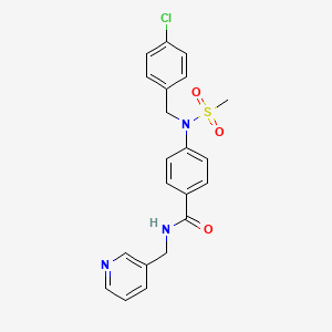 molecular formula C21H20ClN3O3S B3459668 4-[(4-chlorobenzyl)(methylsulfonyl)amino]-N-(3-pyridinylmethyl)benzamide 