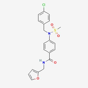 molecular formula C20H19ClN2O4S B3459675 4-[(4-chlorobenzyl)(methylsulfonyl)amino]-N-(2-furylmethyl)benzamide 