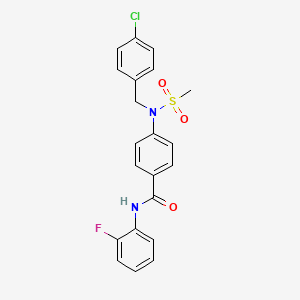 molecular formula C21H18ClFN2O3S B3459680 4-[(4-chlorobenzyl)(methylsulfonyl)amino]-N-(2-fluorophenyl)benzamide 